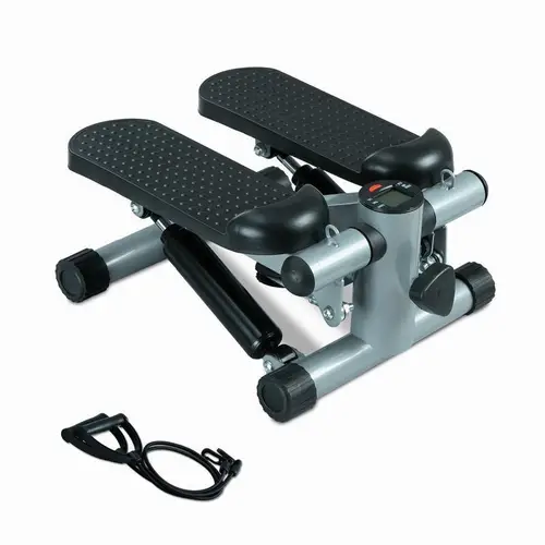 1 home fitness stepper with band hydraulic non folding aluminum exercise equipment 220lbs weight capacity black full body workouts