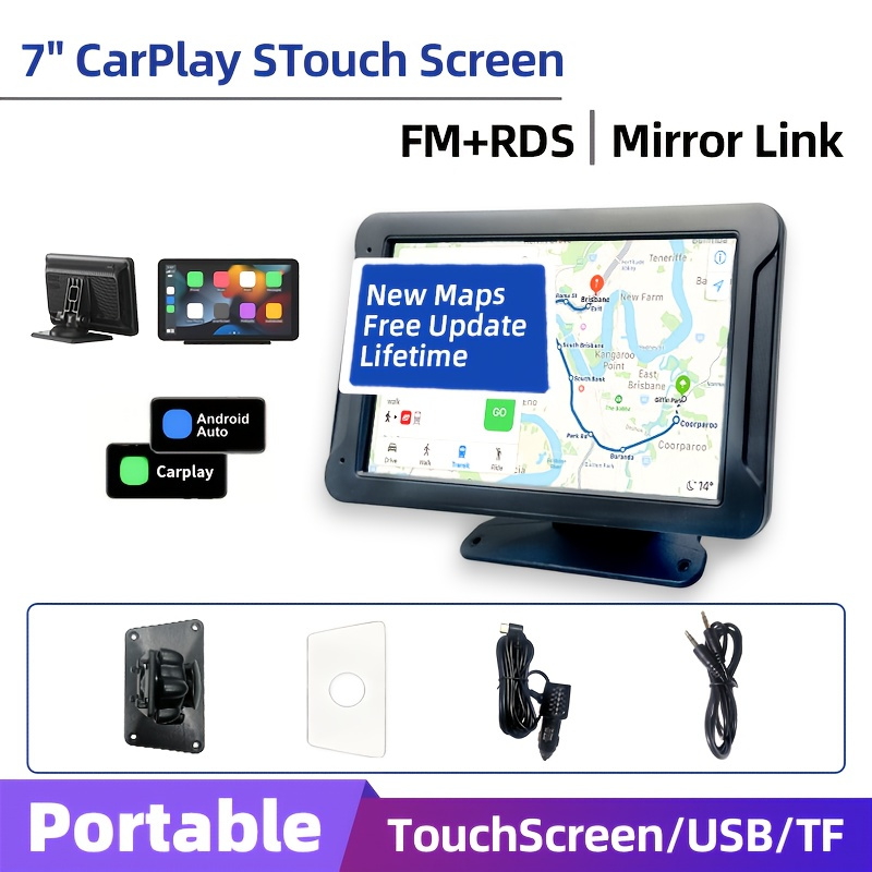 

7" & For Auto Touch Screen Car Radio - Portable Dash Mount Adapter Withnavigation, , Hd Lrv, Fm/am, Voice