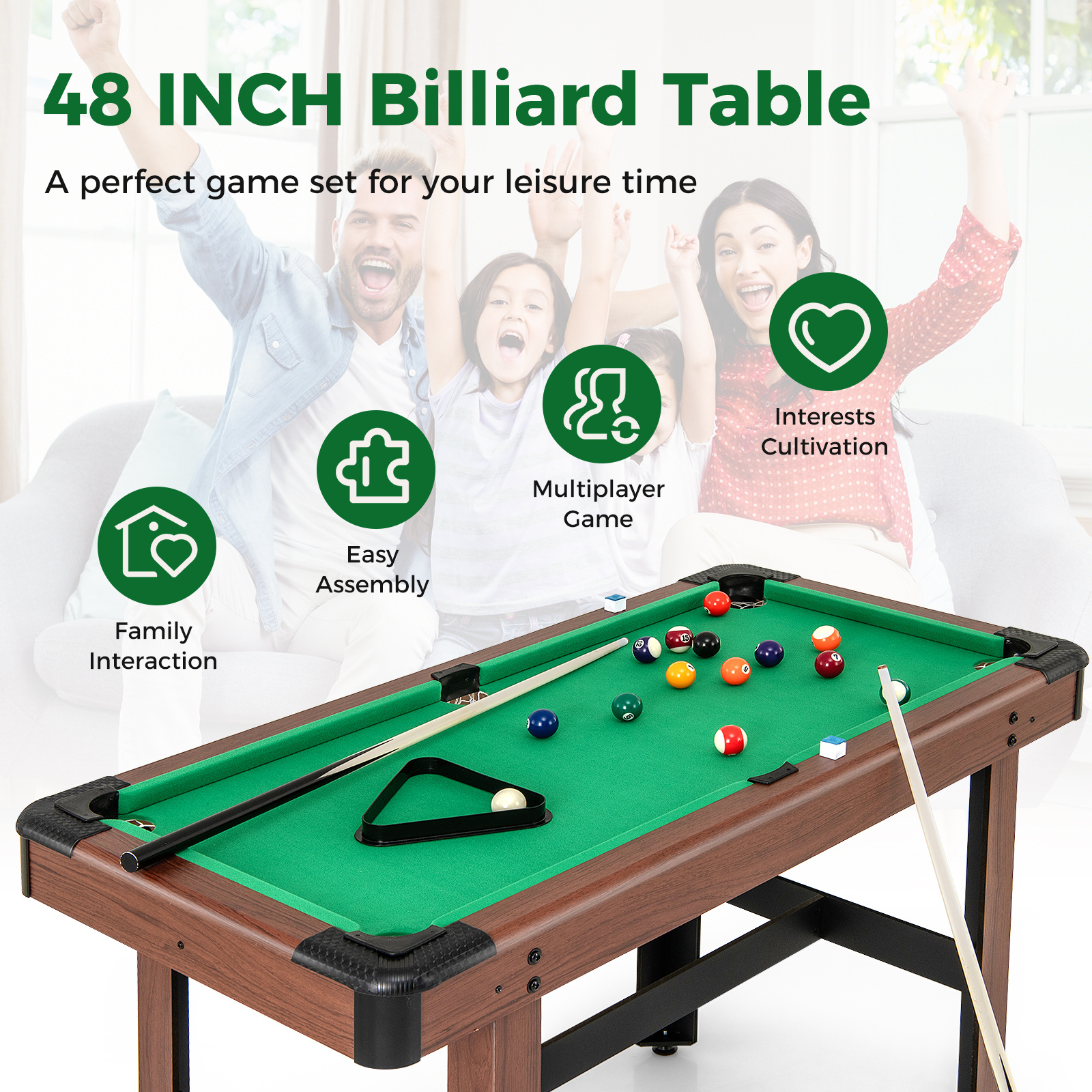 GOFLAME Pool Table with Full Set of Accessories