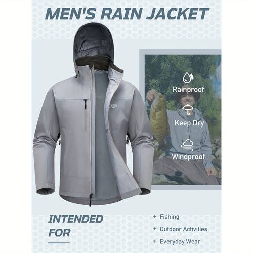 w breathable rain jackets for men waterproof with hood windproof hard shell rain praaf jacket far outdoars fishing hunting