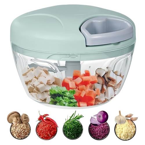 multifunktionale manuelle küchenmaschine – manueller zerkleinerer, handbetriebener küchenprozessor, aufschnittmaschine für gemüse, fleisch, obst, nüsse, knoblauch, zwiebeln, chili, salatbereiter – effizientes küchenkochwerkzeug
