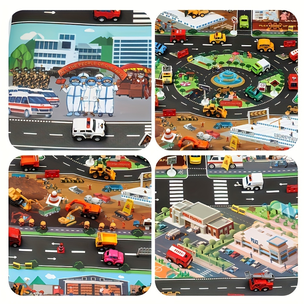 City Traffic Epidemic Prevention Engineering Map Play Mat