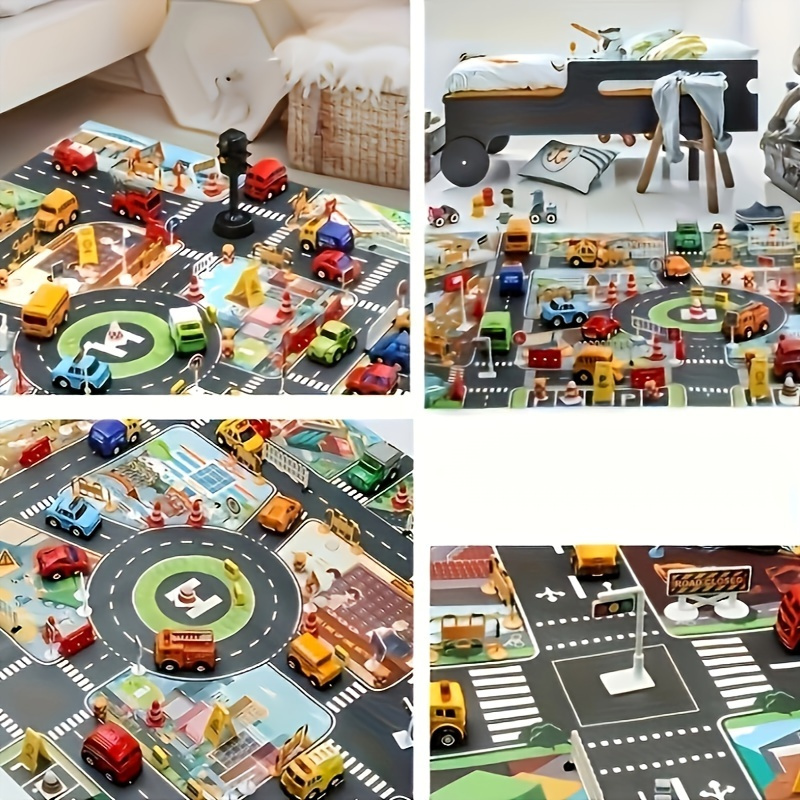 City Traffic Epidemic Prevention Engineering Map Play Mat
