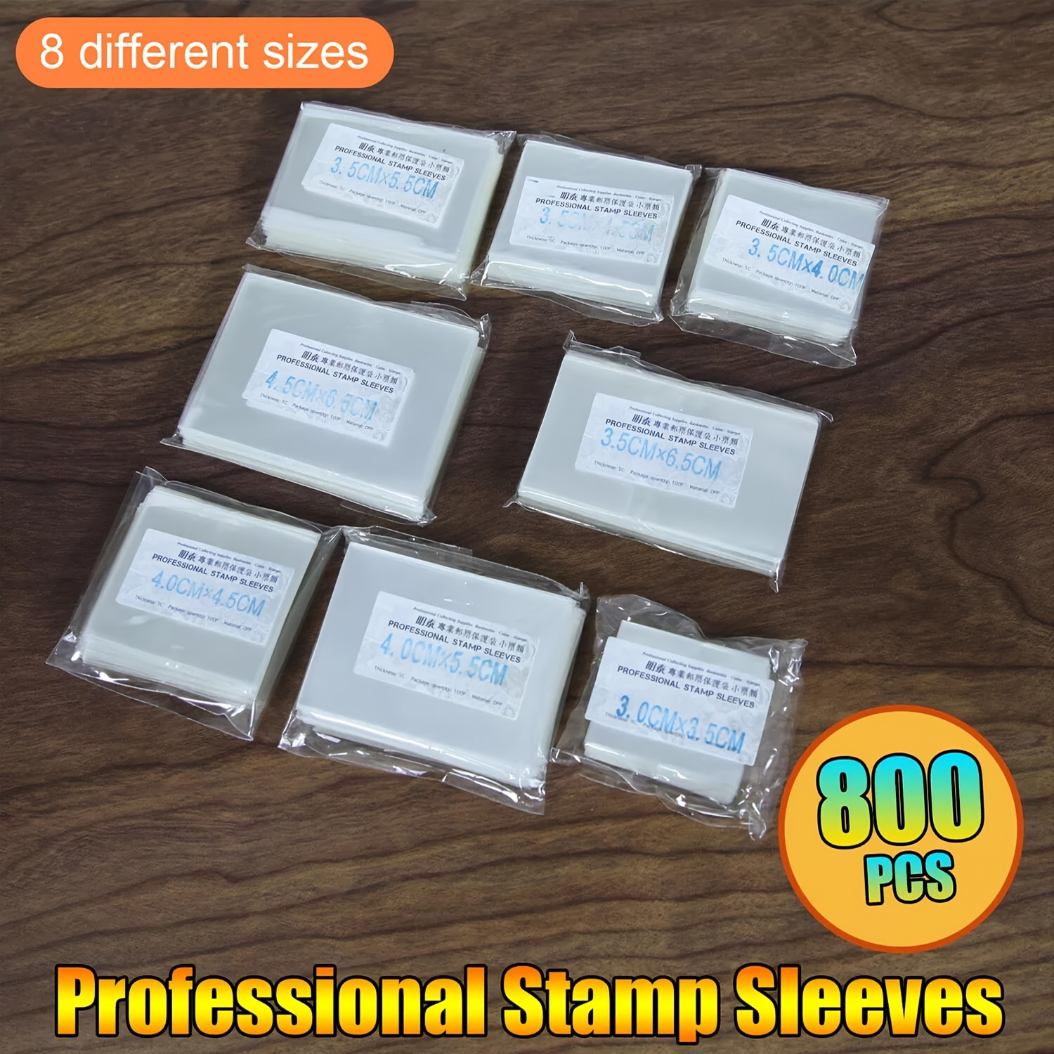 Philatelic Supplies OPP Stamp Protection Bags 8 Models, 95