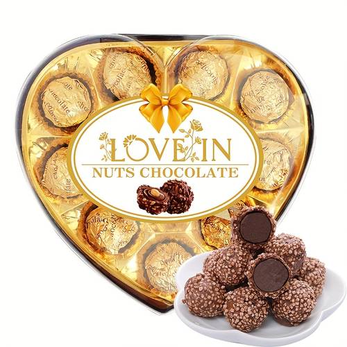 4 66oz heart shaped chocolates contains 12 chocolates love gift set