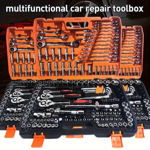 motorcycle and car repair tool kit with ratchet wrench durable repair hand tool kit for home and outdoor use motorcycle repair kit