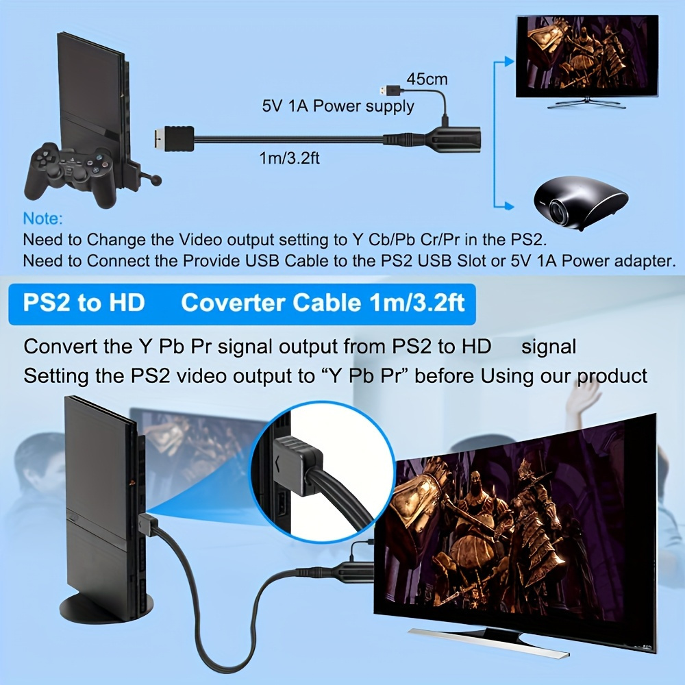meter ps2 hd converter cable hd video adapter Temu Qatar
