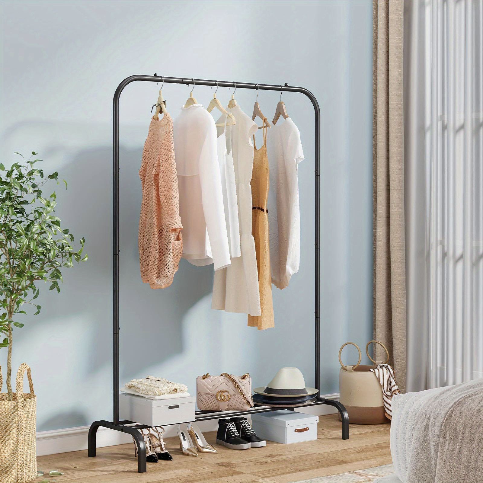 white christmas dresses Bamboom Coat Rack with Shelves