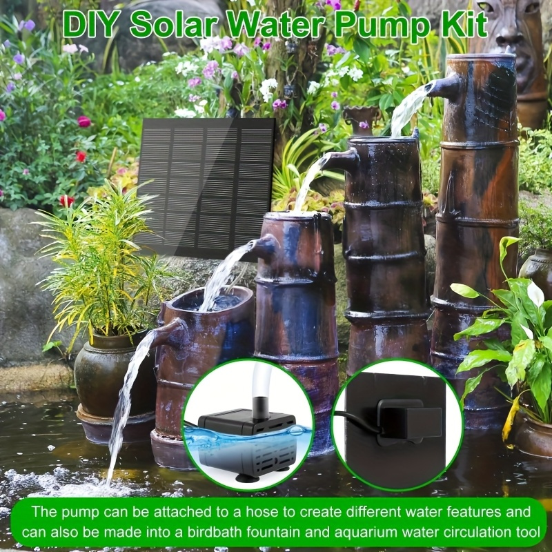 1 set 2 5w including 8 nozzles   spray height 60cm solar panel powered water pump kit water basin fountain garden small scale pond water pump split floating solar fountain bird bath   with solar panels