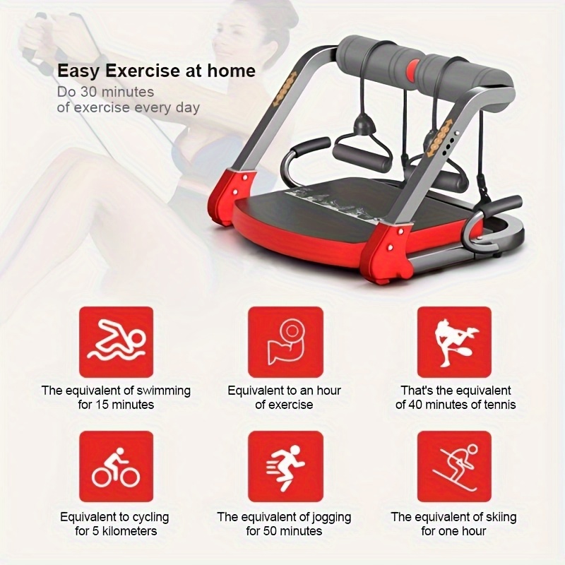 Multifunctional Abdominal Trainer, 6-in-1 Body Shaping Machine, 21 Exercise Functions, Home Use Abdominal Muscle Training and Abdominal Fat Reduction Fitness Equipment, Abdominal Toning and Waist Slimming Exercise for Men and Women