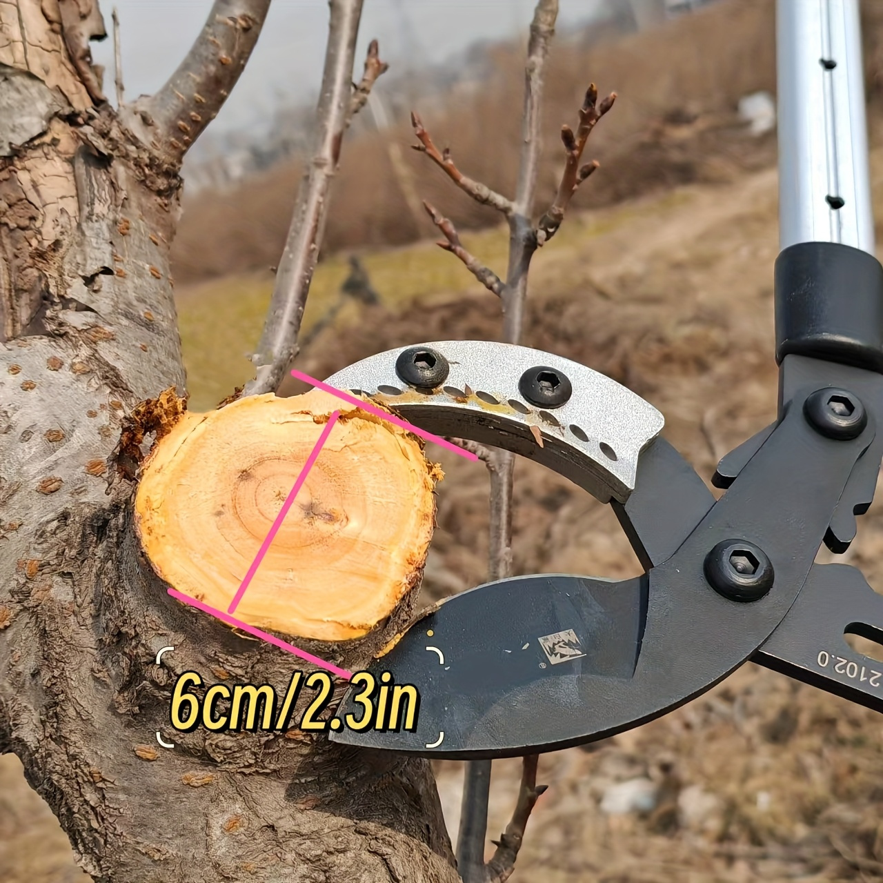 Een meter telescopische krachtige schaar met hoge kwaliteit koolstalen messen, ambidextrous, constructie van mangaanstaal