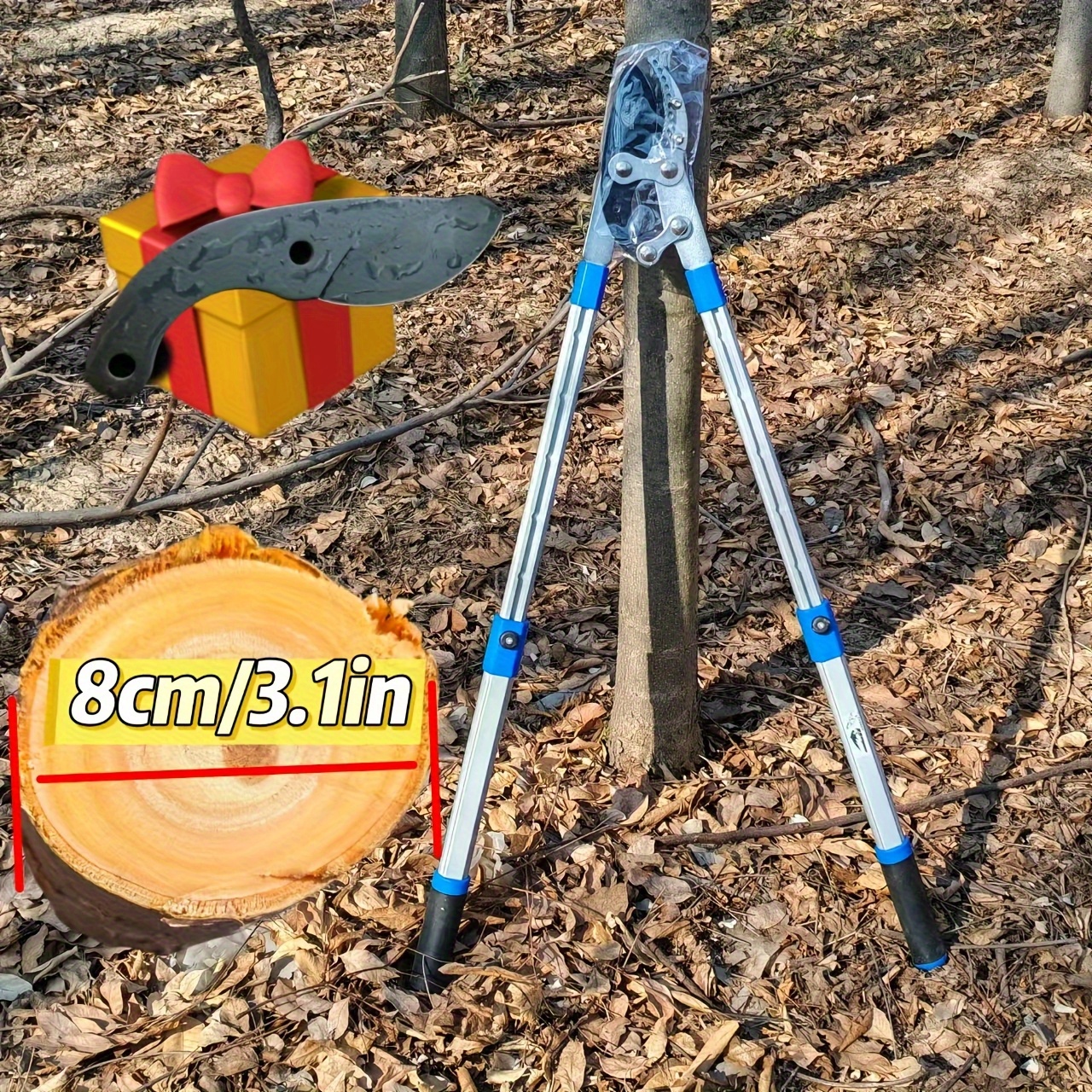 Een meter telescopische krachtige schaar met hoge kwaliteit koolstalen messen, ambidextrous, constructie van mangaanstaal