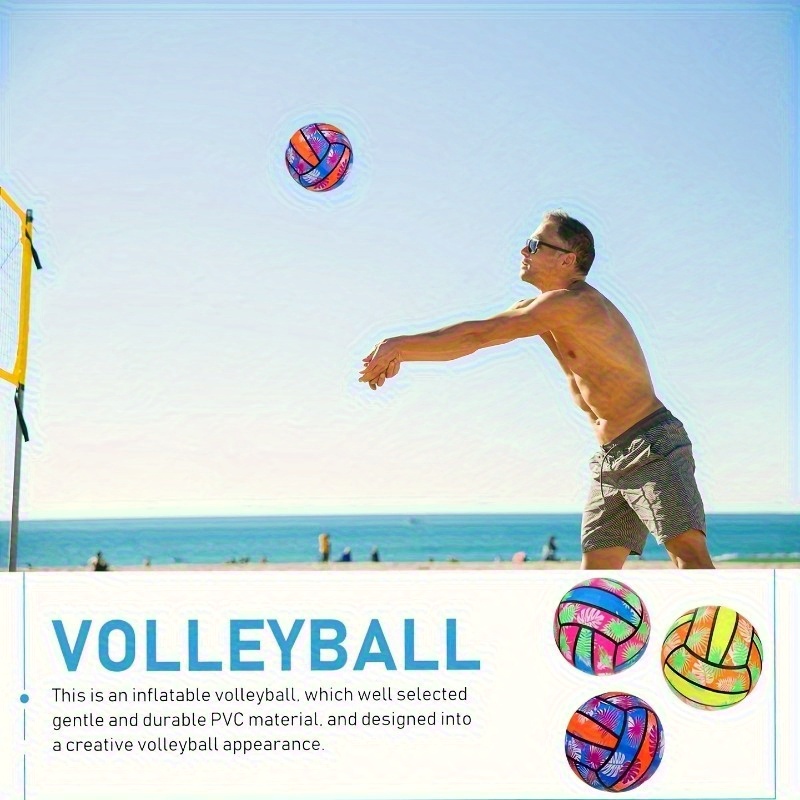 Hawaiian Style Inflatable Beach Volleyball - Durable PVC Floats