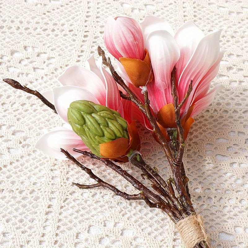 6er set knstliche magnolien magnolienstruktur 6 zweige - Temu Germany