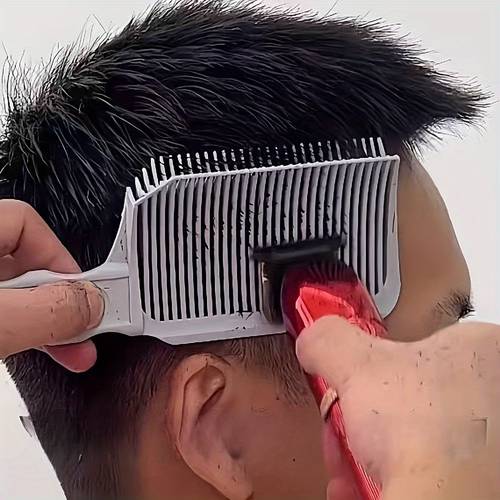 long handled clipper comb flat top styling comb curved edge haircut positioning comb