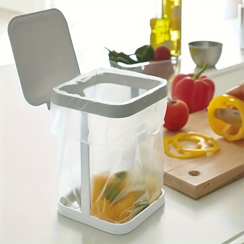 compact square   trash can with storage rack clear plastic no power needed     room organization Product details 1