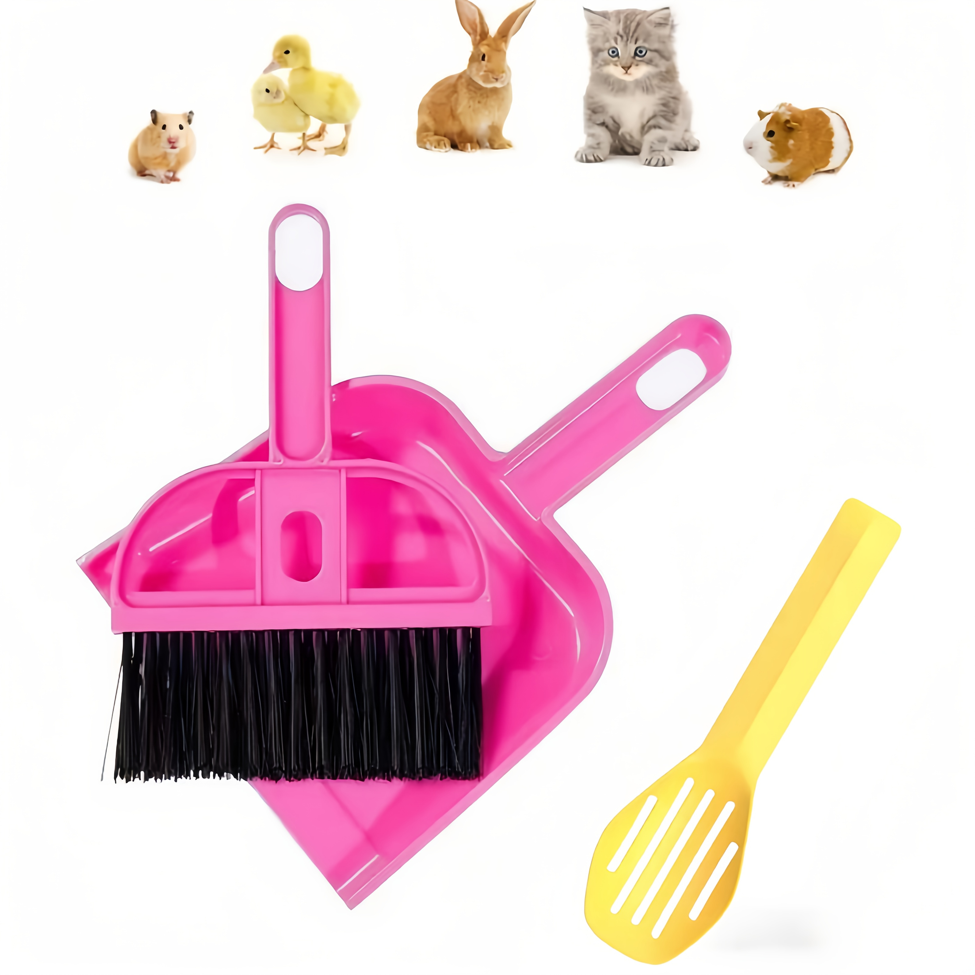 3pcs Mini Hand Broom and Dust Tray Set for Small Pets