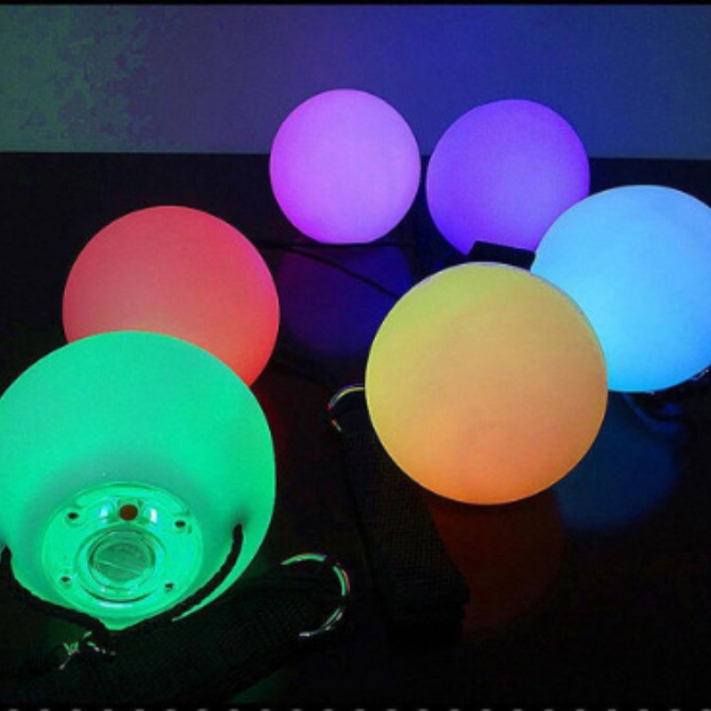 LED Light Up Juggling Ball Multicolor Flashing Glow Soft Plastic Poi Ball