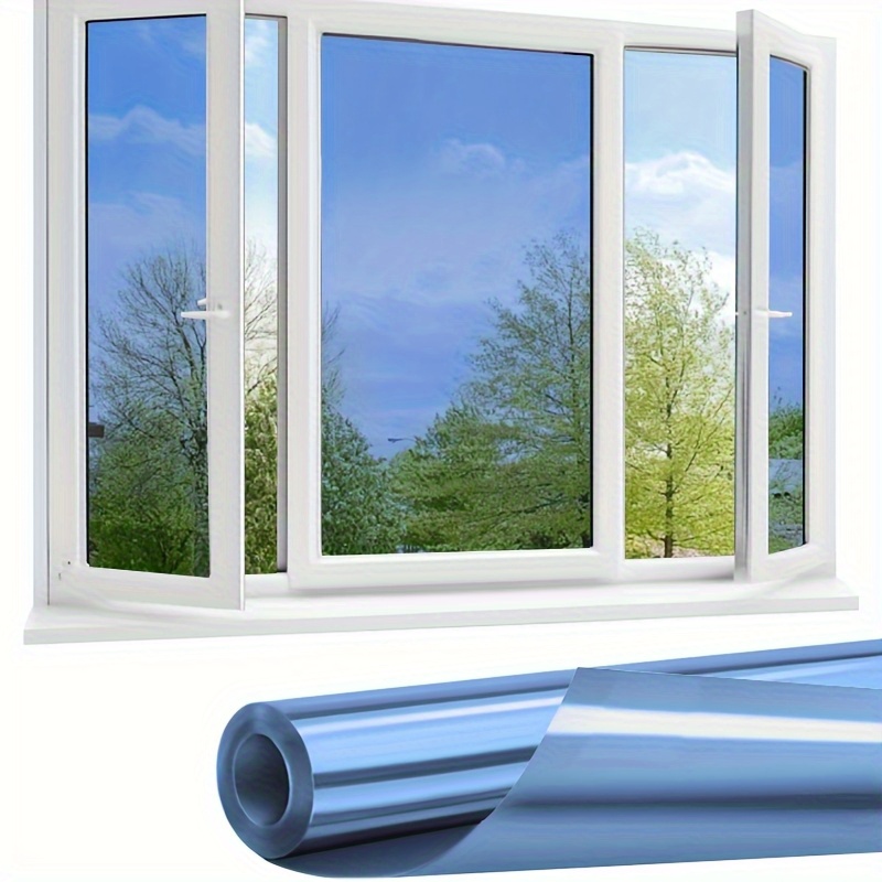 Thermische Isolierfolie für Fenster, Sichtschutz-Sonnenschutz, Klebefrei mit statischer Haftung * zur Wärmereduktion, Beschattung und Privatsphäre, wiederverwendbare Dekorationsfolie für Balkon-,