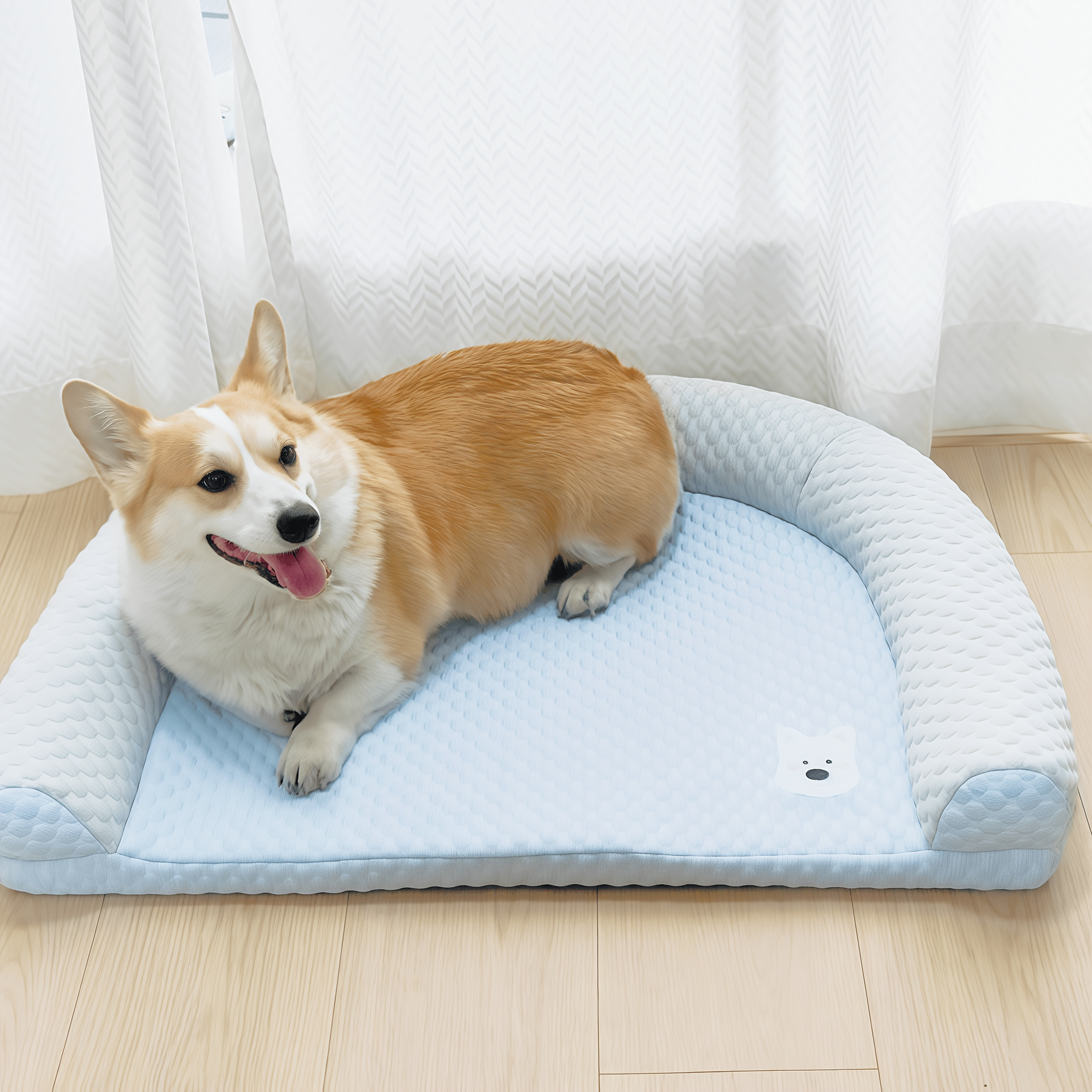 polka dot dog bed with pillow   hot cold oval pet mat washable striped design for medium small dogs   dog nest pad essential summer cooling bed for small to medium dogs Product details 0