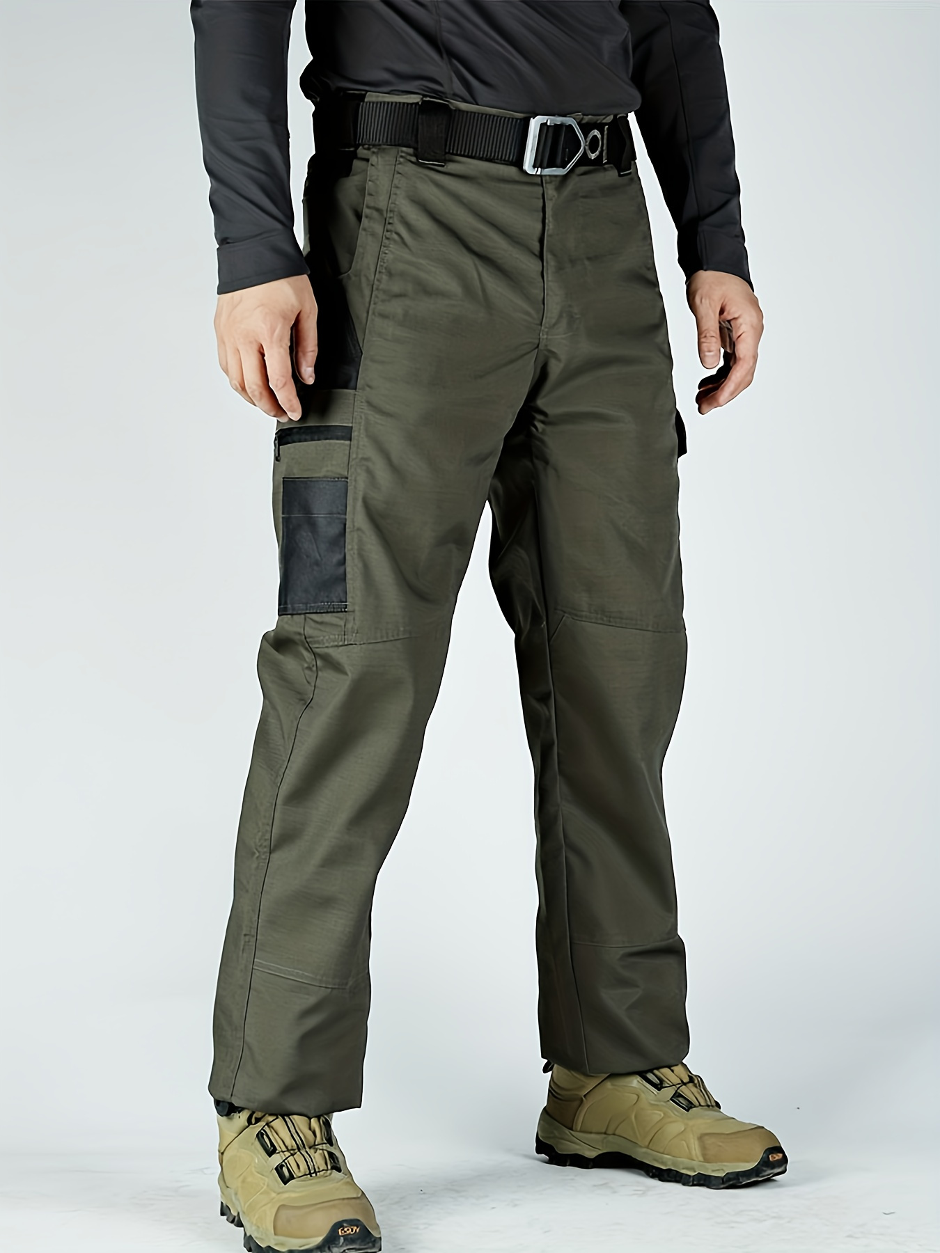 【SATIIIZ】Koiru Color Matching Training Cargo Pants men's color block straight leg cargo pants loose casual - Temu