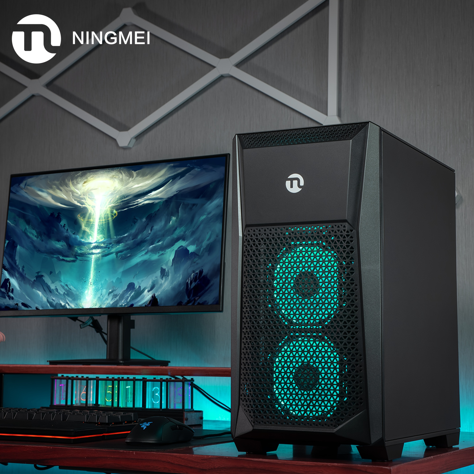 Ningmei Gaming Desktop PC met AMD Ryzen 7 5700G, Radeon Vega8