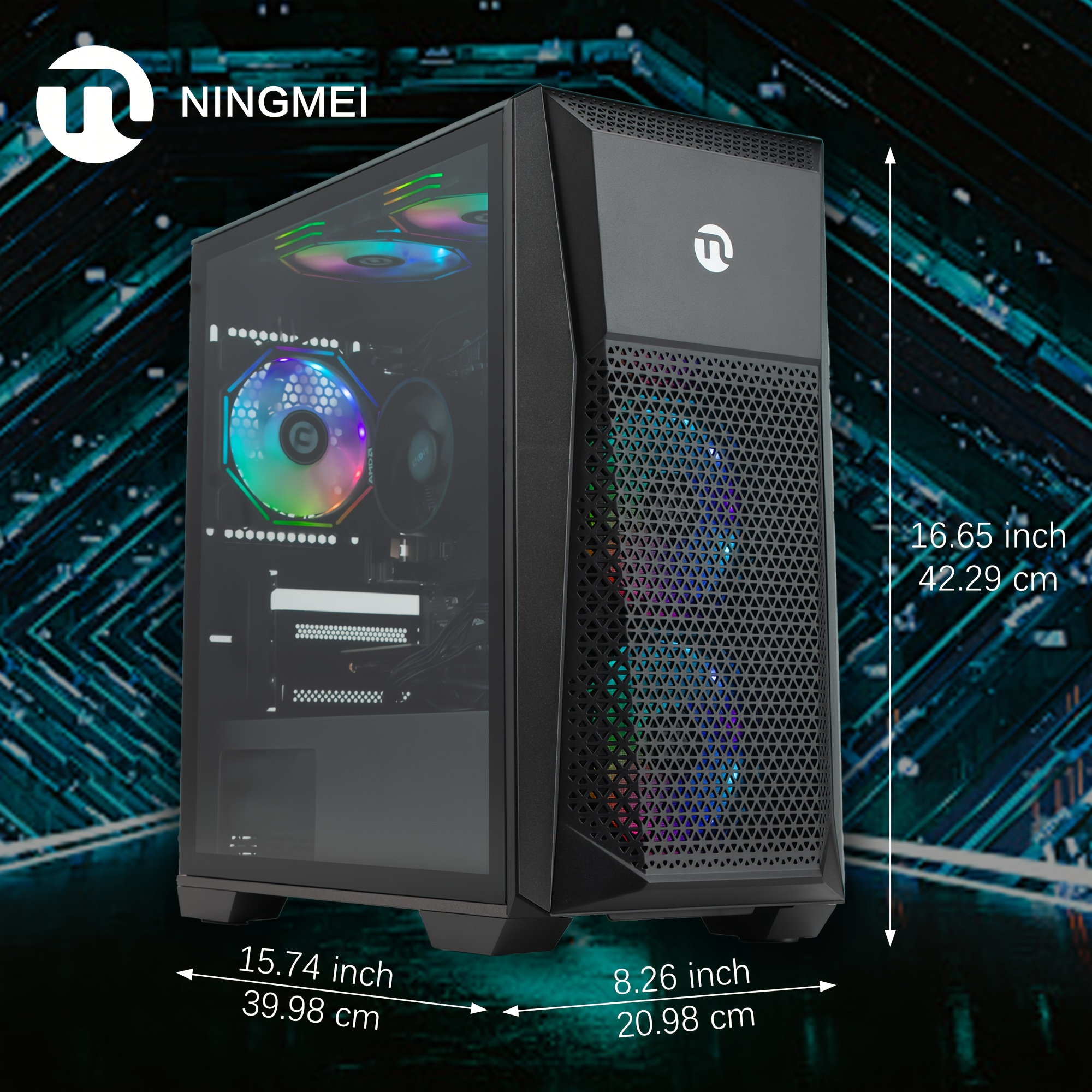 Ningmei Gaming Desktop PC met AMD Ryzen 7 5700G, Radeon Vega8