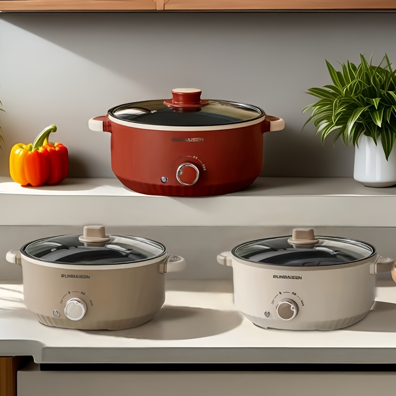 24cm european standard multifunctional electric   pot 3 heat settings auto shut off non stick pan for   ideal for dorms rvs offices camping home kitchens rv kitchenware     cookware versatile cookware small kitchens 0