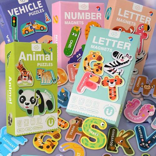 childrens magnetic puzzle refrigerator magnet toys