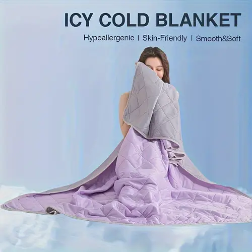 1pc cooling blanket for hot sleepers ultra soft breathable heat absorbent summer throw large size for warm weather bedroom smooth texture breathable polyester blanket for bed