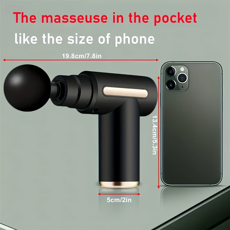 6pcs Set with All Accessories Compact High Torque, Deep Tissue Relaxation - USB Rechargeable, Ergonomic Handle in Stylish Black and Golden Design, Powerful Motor for and Massager