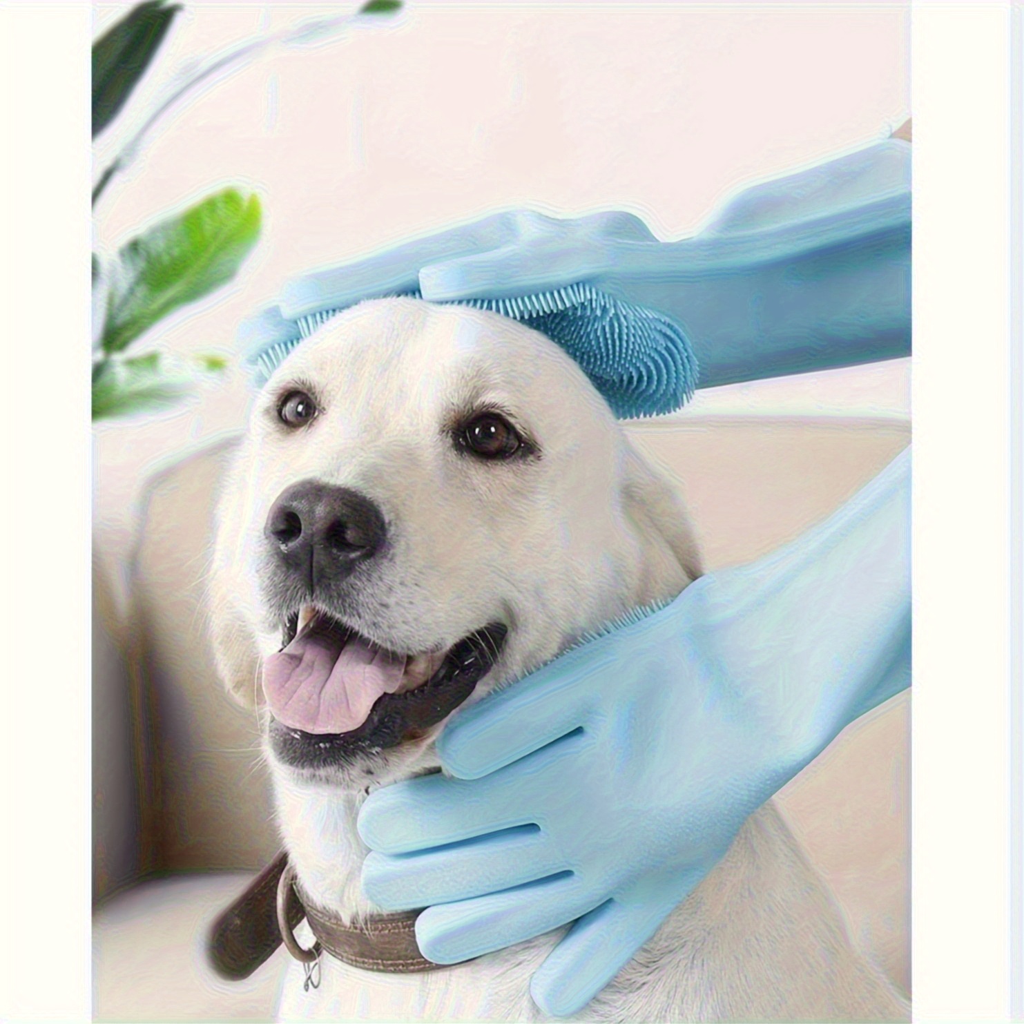 pet bathing glove pet massage brush dog scrubbing bath product gentle deshedding cleaning glove dense bristle design suitable for cats and dogs of all sizes a must have for pet bathing   in   Product details 1