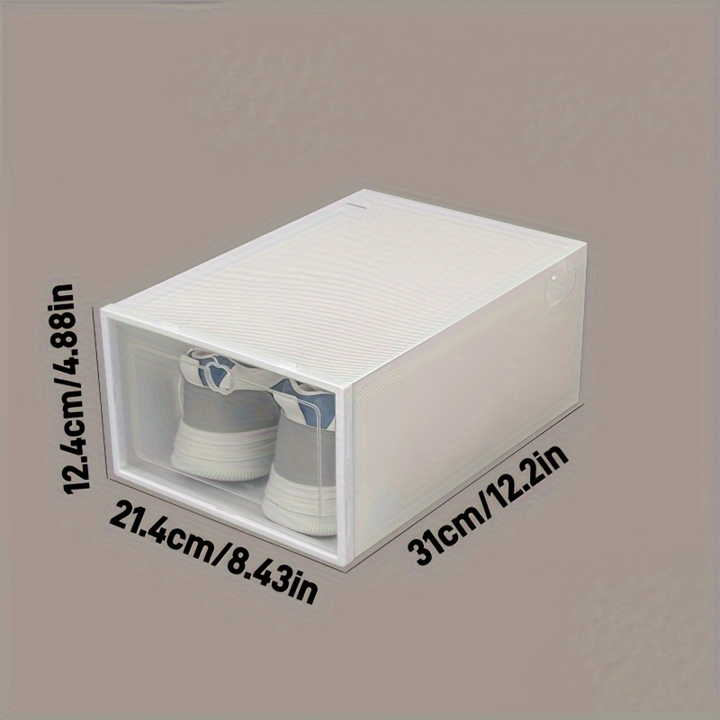 12 independent transparent drawers, 4-tier sturdy structure, 99% dustproof seal, anti-oxidation durable, foldable portable shoe storage box, ideal for sports enthusiasts and fashionables to organize sneakers and high heels,   in home shoe cabinet or   storage s-55 0