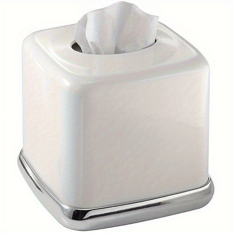     bathroom tissue box holder vanity organizer with no tools needed modern   compatible with facial tissues   75x5 75x5 5 inches bathroom countertop decor   contemporary style   material decorative accessory apartment living Product details 0