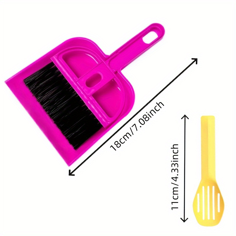 3pcs Mini Hand Broom and Dust Tray Set for Small Pets