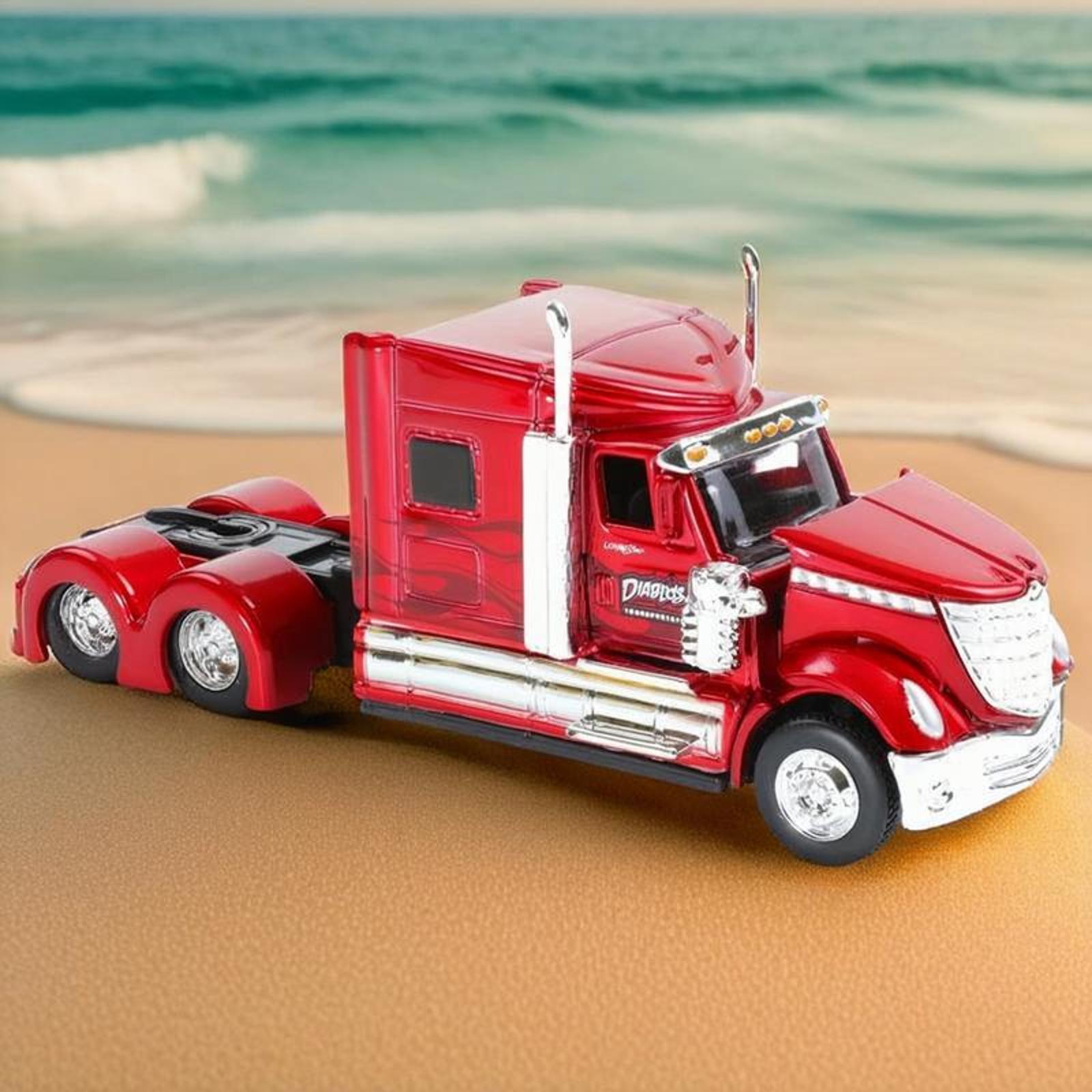 米国製　マイスト 輸送トラック デイリーミルク　セミトラック ダイキャストモデル 並行輸入品】 1/24 合金デッキフラットベッドトレーラーモデル