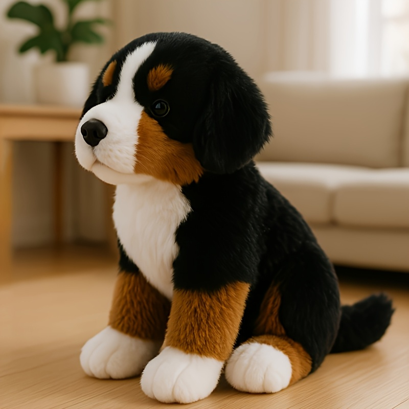 1 pieza de peluche realista de perro de montaña de   -   y tierno con cachorro de  ,   para la hora de dormir, regalo para amantes de perros,   y navidad para   de perros de montaña de  