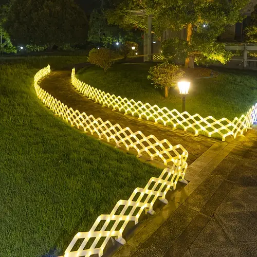 8pcs solar led fence light diamond style length 118 inches height 11 inches suitable for courtyard pool and lawn decoration ideal for new year and christmas celebrations