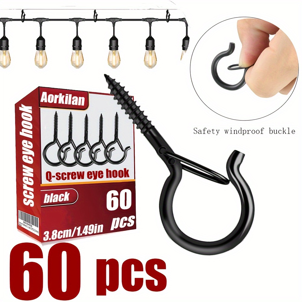 35 60pcs heavy duty metal q shaped hooks safety lock wall Temu
