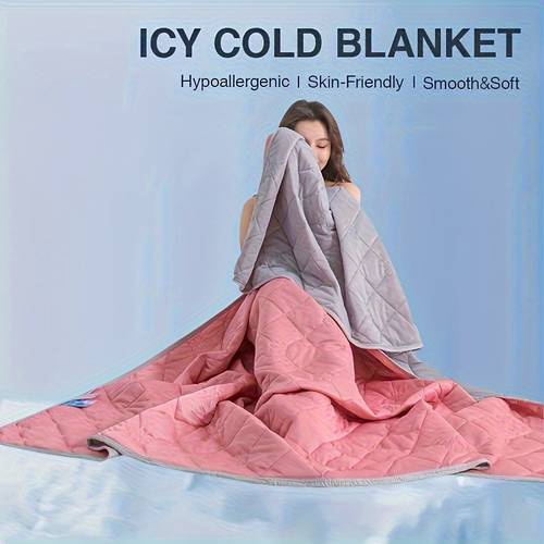 1pc cooling blanket for hot sleepers ultra soft breathable heat absorbent summer throw large size for warm weather relief bedroom smooth texture breathable polyester blanket for bed