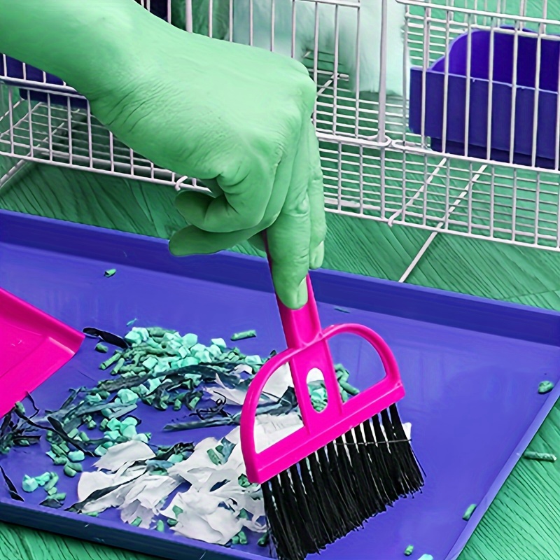 3pcs Mini Hand Broom and Dust Tray Set for Small Pets