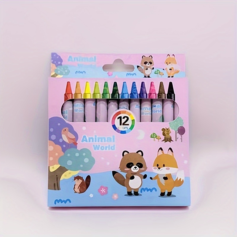 Image of Fei 12pcs Non-toxic Washable Crayons - Bright Colors, Ideal Halloween And Christmas Gifts For Teenagers. Crayons Suitable For Boys And Girls. Multiple Crayons From.