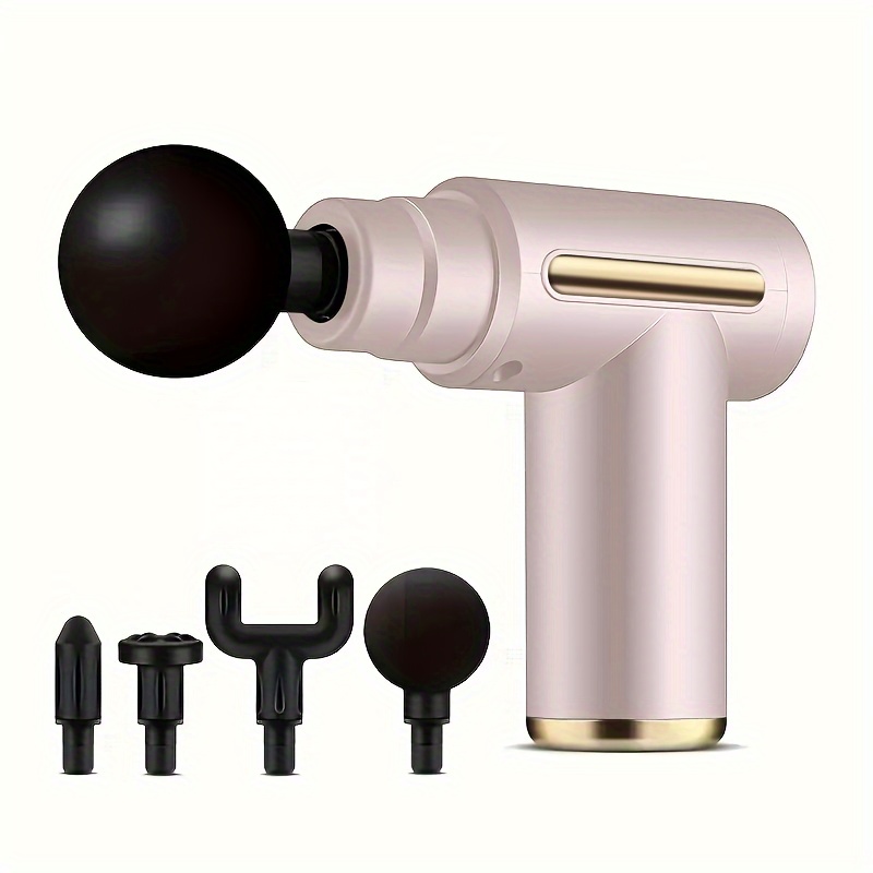 6pcs Set with All Accessories Compact High Torque, Deep Tissue Relaxation - USB Rechargeable, Ergonomic Handle in Stylish Black and Golden Design, Powerful Motor for and Massager
