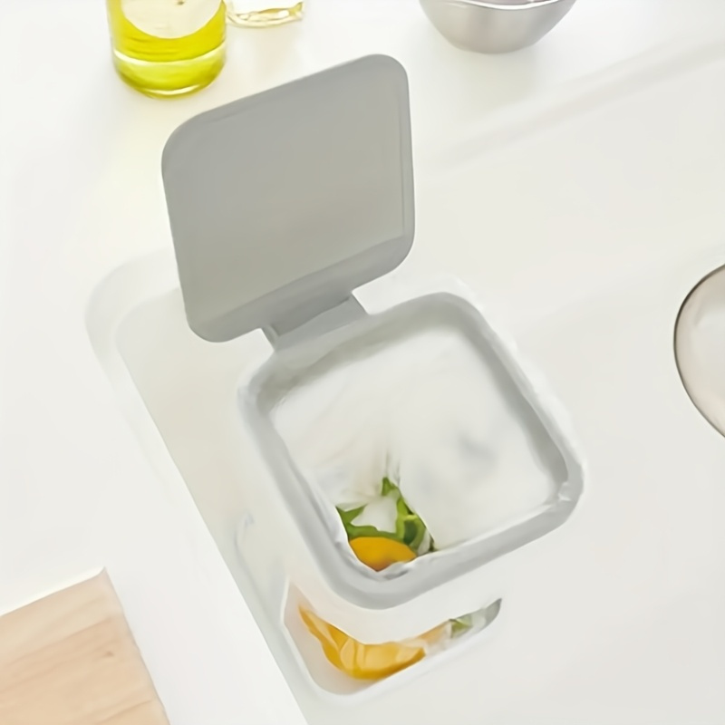 compact square   trash can with storage rack clear plastic no power needed     room organization Product details 0