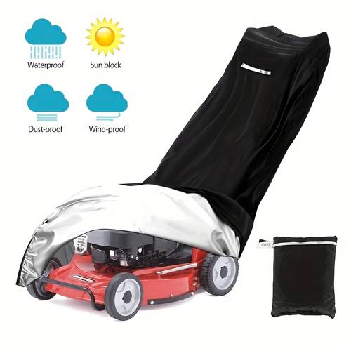 durable waterproof lawn mower resistant 210d oxford cloth with secure drawstring and storage for outdoor use black fullseason cover versatile garden cover durable oxford fabric lawn mower accessories