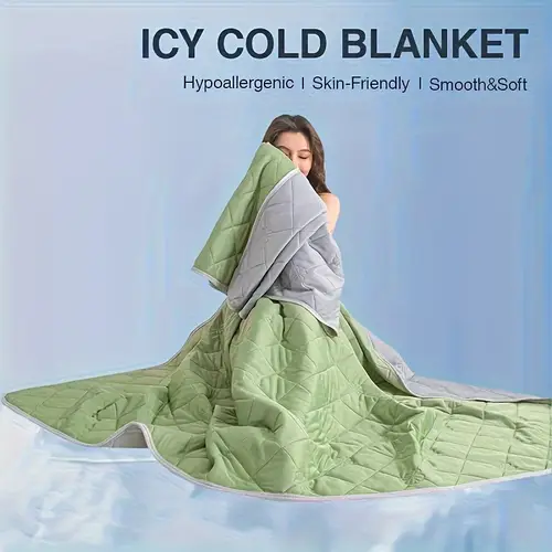 1pc cooling blanket for hot sleepers ultra soft breathable heat absorbent summer throw large size for warm weather bedroom smooth texture breathable polyester blanket for bed