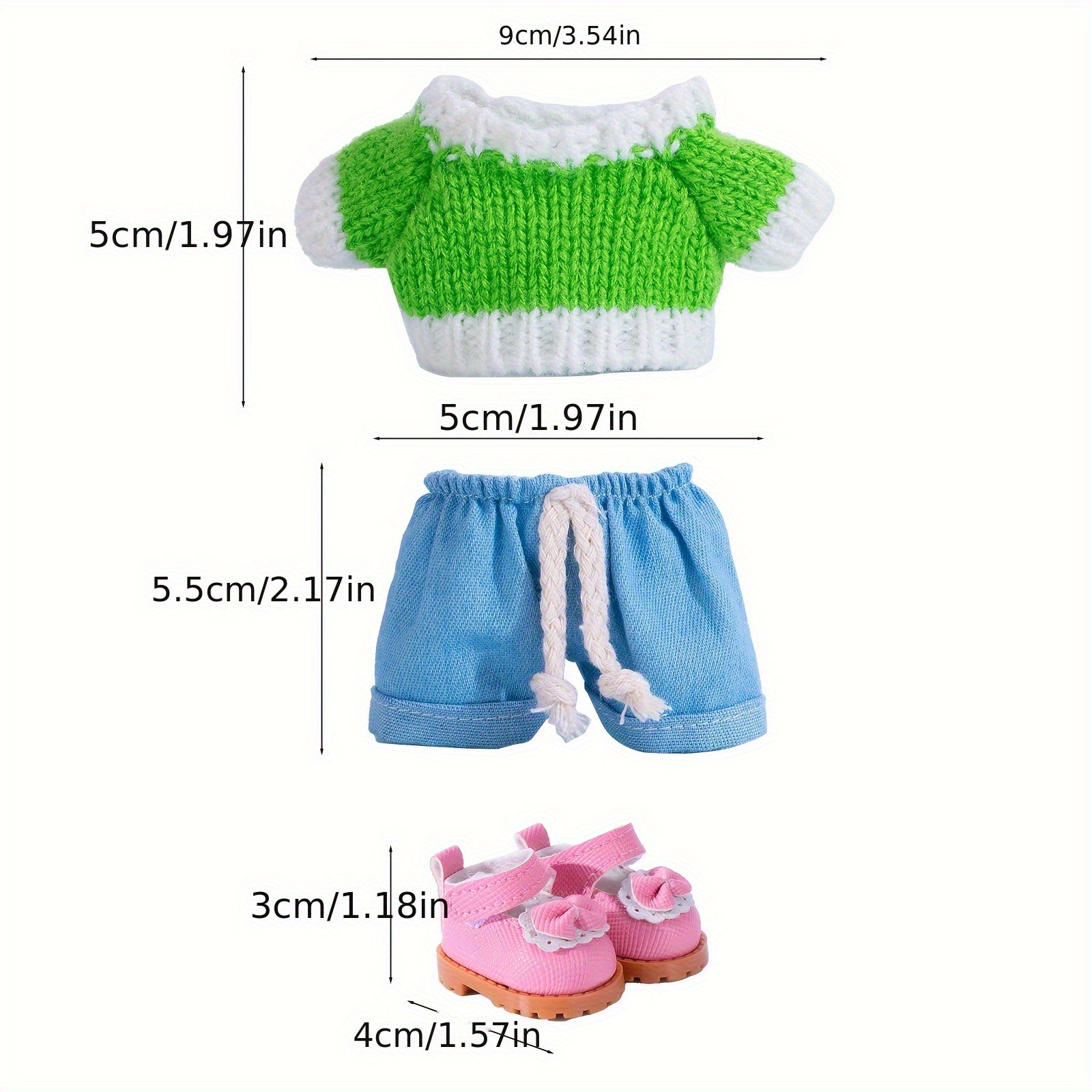 6 69inch doll clothes for labubu with 3 outfits stylish fisherman hat sweaters pants or skirt set for 6 69inch dolls adorable labubu accessories for play display not included shoes doll