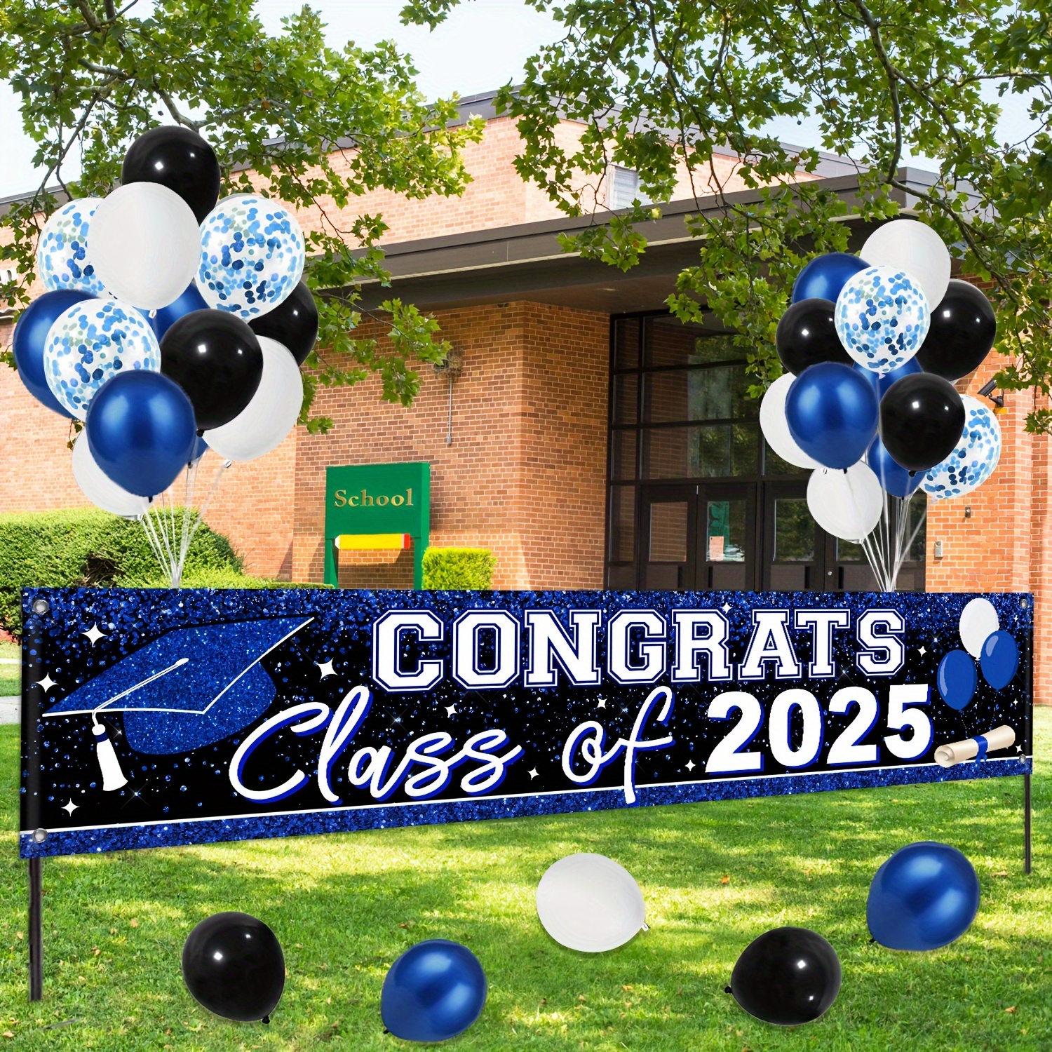 その他 Fort birthday event Graduated event blue graduation yard banner congrats class 2025 - Temu Canada