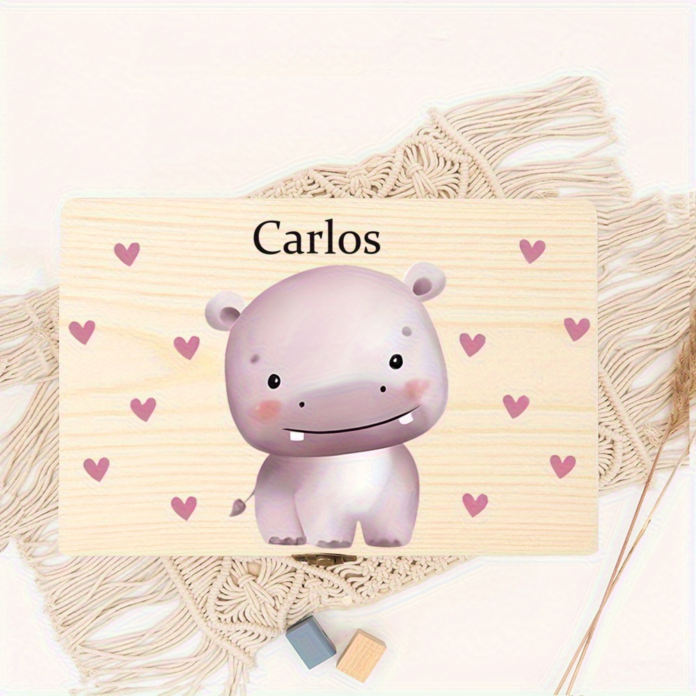 Personalized Baby Wooden Covered Storage Box for Newborns