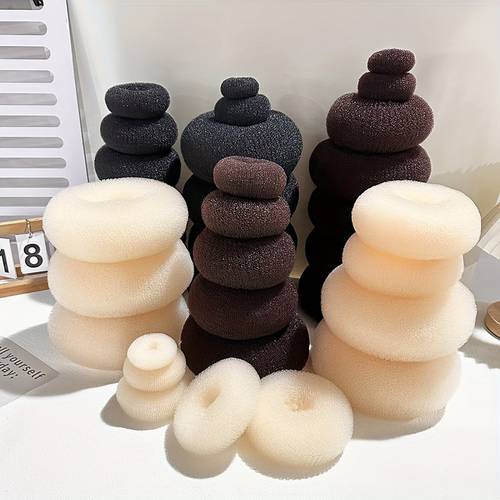 1pc classic multifunctional donut hair bun maker bridal hair styling tool essential for bun hairstyles hair tie beige donut hair tie brown donut hair tie suitable for occasions create different hairstyles for dates
